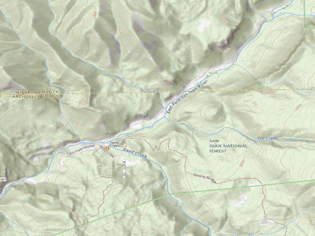 USGS topographic map of Dispersed camping