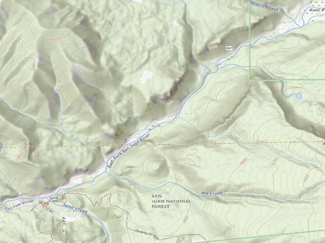 USGS topographic map of Dispersed camping