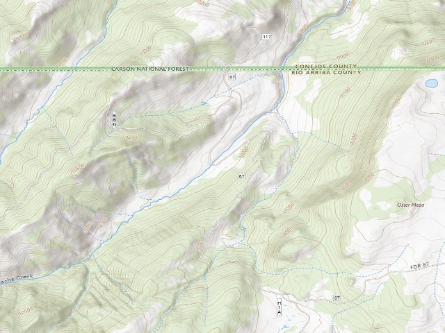 USGS topographic map of Dispersed camping
