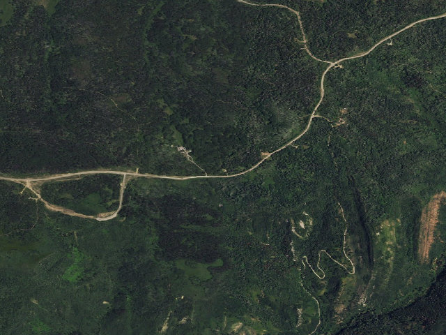 Aerial image of dispersed camping