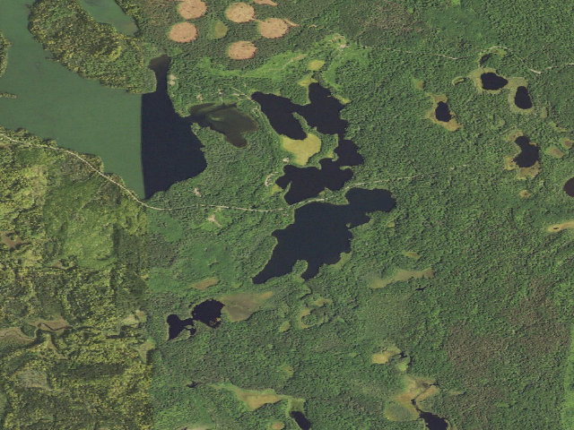 Aerial image of Divide Lake Campground