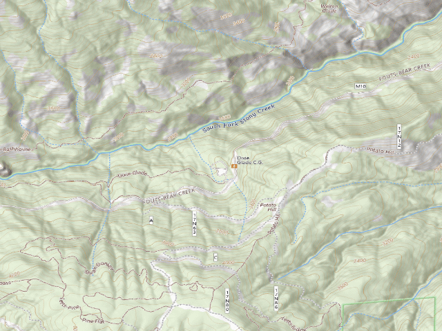 USGS topographic map of Dixie Glade Campground