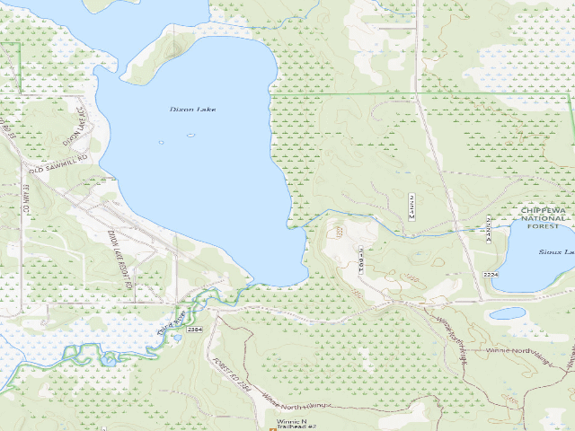 USGS topographic map of Dixon Lake B20
