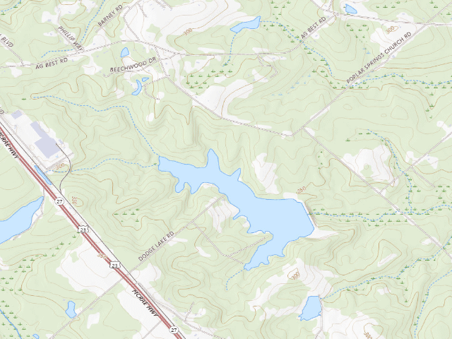 USGS topographic map of Dodge County PFA Primitive Campground #1