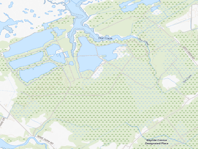 USGS topographic map of Doe Creek WMA