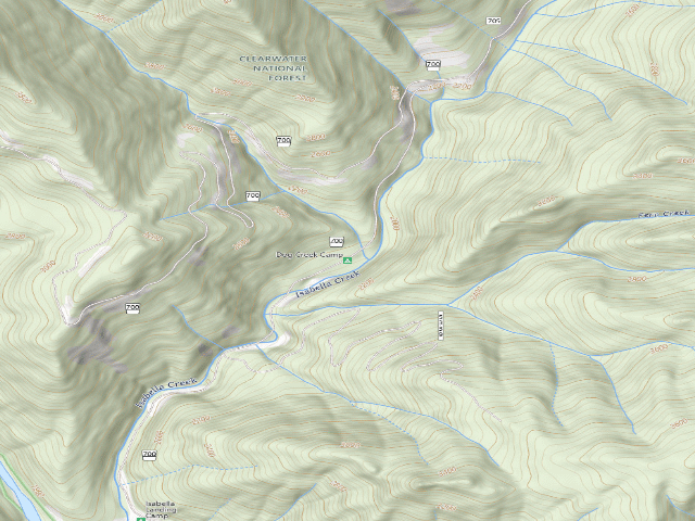 USGS topographic map of Dog Creek Camp