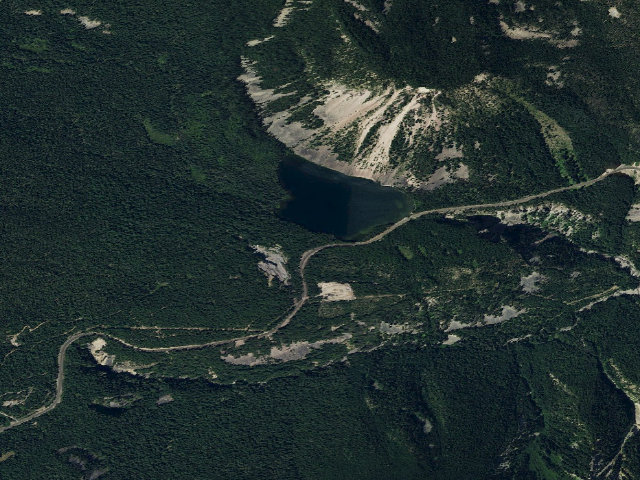 Aerial image of Dog Lake Campground
