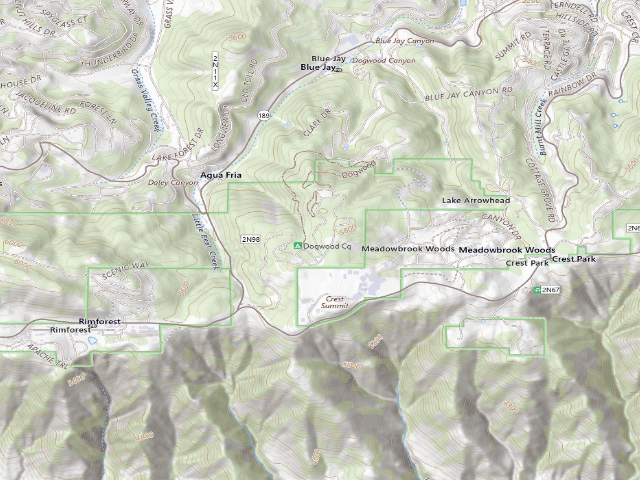 USGS topographic map of Dogwood Family Campground