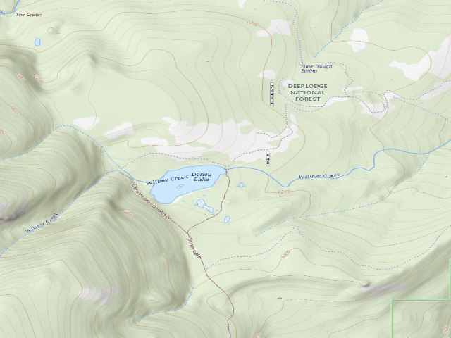 USGS topographic map of Doney Lake Rd-002