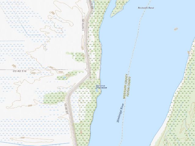 USGS topographic map of Dorena Access