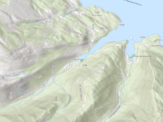 USGS topographic map of Doris Creek