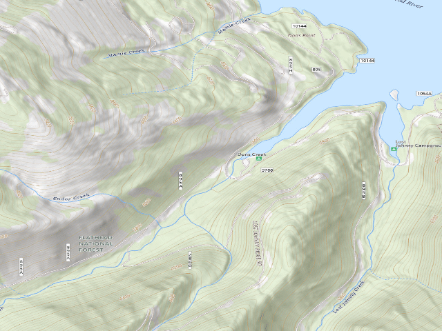 USGS topographic map of Doris Creek Pullout