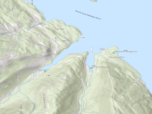 USGS topographic map of Doris - Lost Johnny Pullout