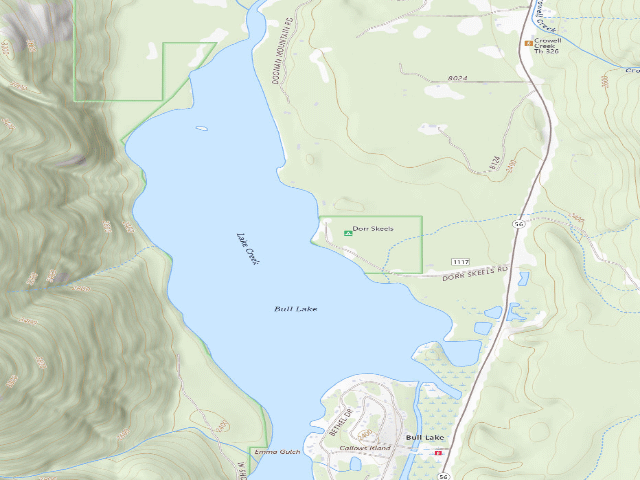 USGS topographic map of Dorr Skeels Campground