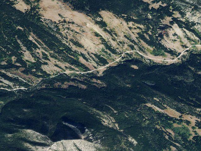 Aerial image of Double Falls (Campground & Trailhead)