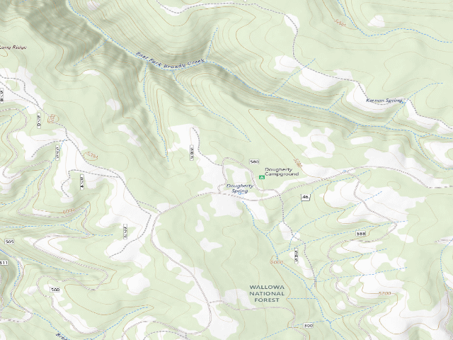 USGS topographic map of Dougherty Campground