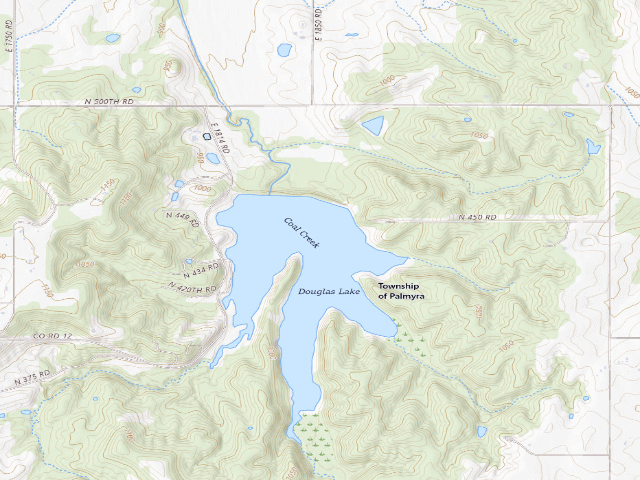 USGS topographic map of Douglas State Fishing Lake