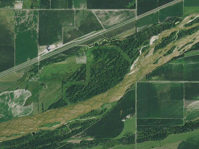 Aerial image of Dr. Bruce Cowgill WMA