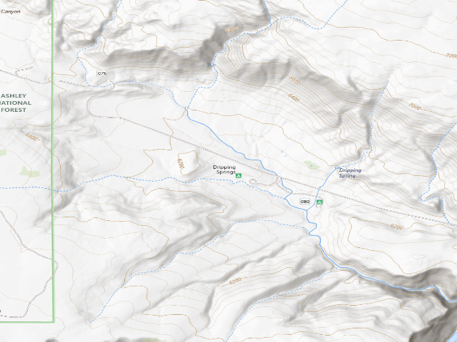 USGS topographic map of Dripping Springs Campground