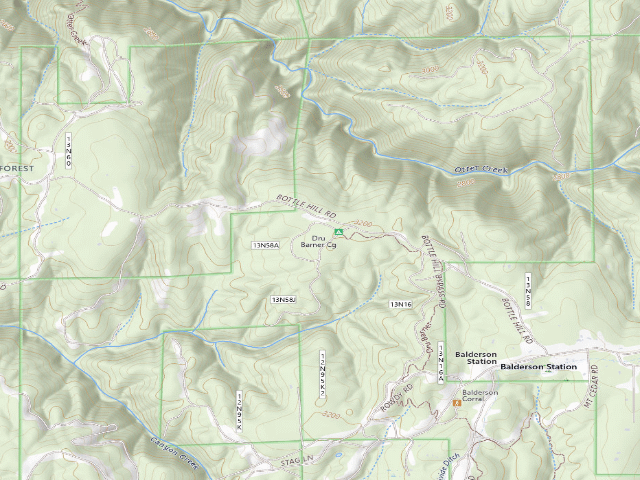 USGS topographic map of Dru Barner Campground