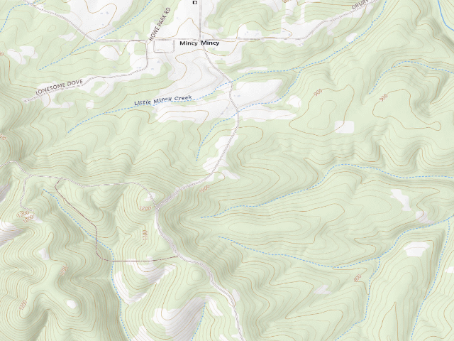 USGS topographic map of Drury-Mincy Conservation Area