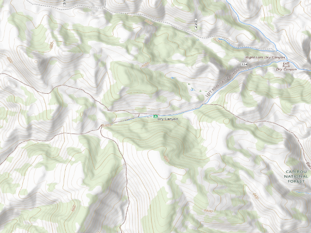 USGS topographic map of Dry Canyon