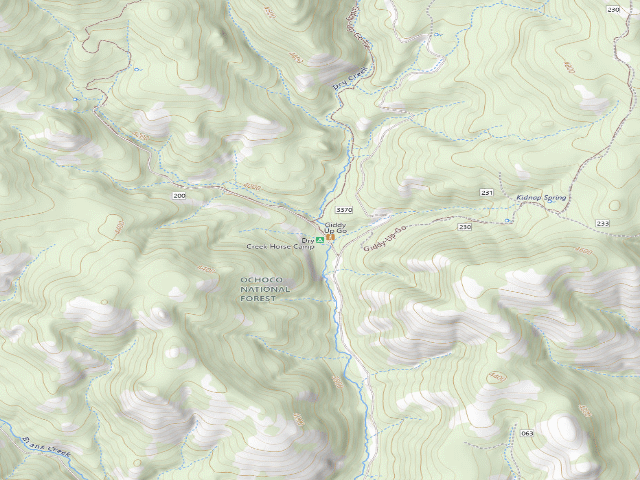 USGS topographic map of Dry Creek Horse Camp