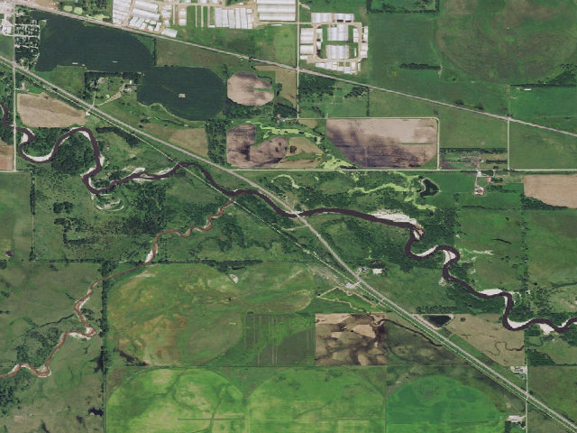 Aerial image of Dry Creek WMA