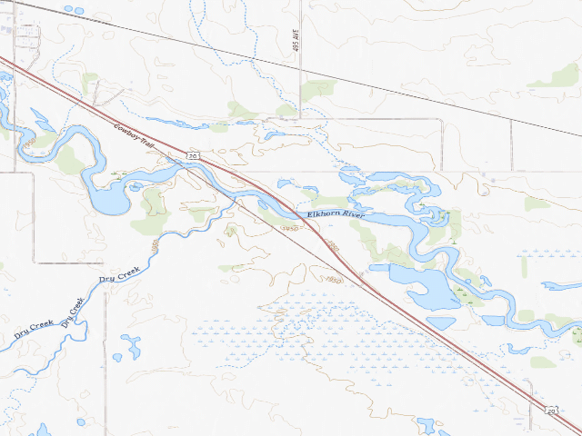 USGS topographic map of Dry Creek WMA