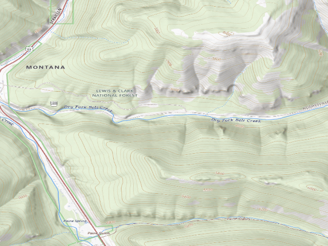 USGS topographic map of Dry Fork 001