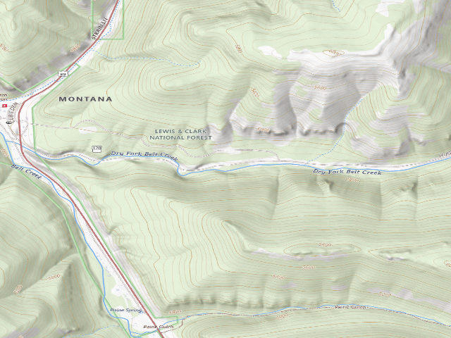 USGS topographic map of Dry Fork - 07