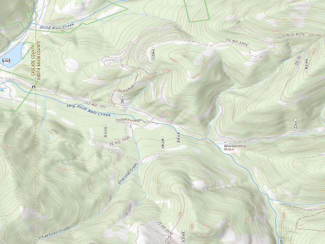 USGS topographic map of Dry Fork - A12