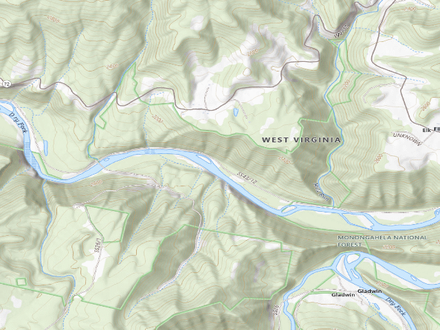 USGS topographic map of Dry Fork Camping Area