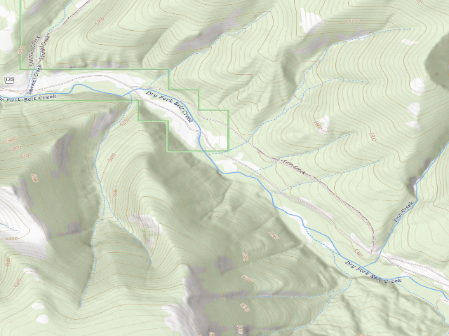 USGS topographic map of Dry Fork Rd 120-106A