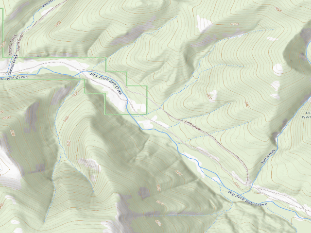 USGS topographic map of Dry Fork Rd 120-107
