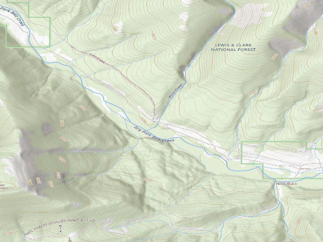 USGS topographic map of Dry Fork Rd 120-108