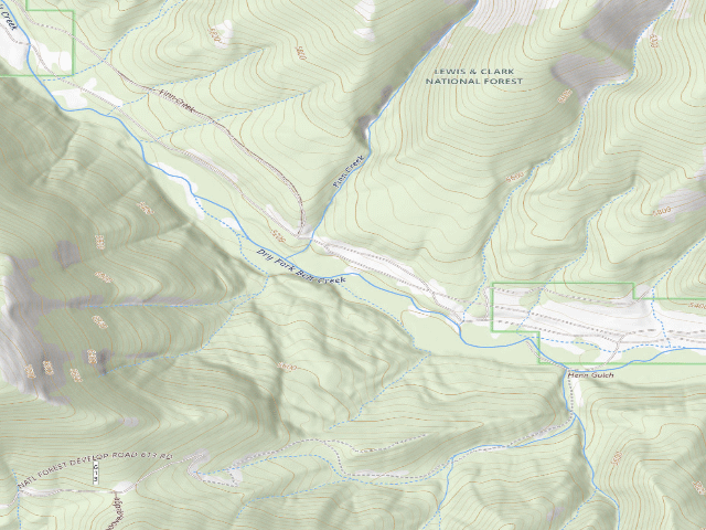 USGS topographic map of Dry Fork Rd 120-109
