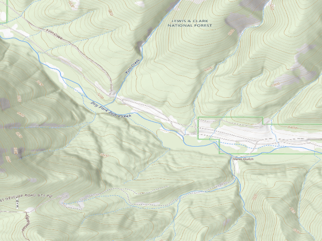 USGS topographic map of Dry Fork Rd 120-111