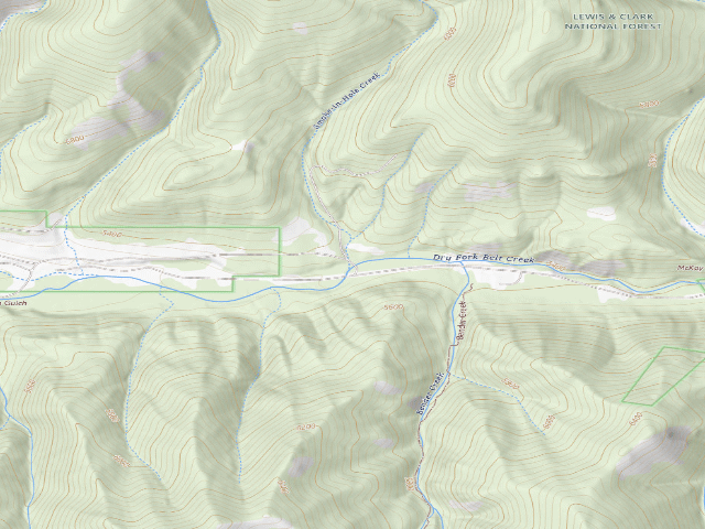 USGS topographic map of Dry Fork Rd 120-112
