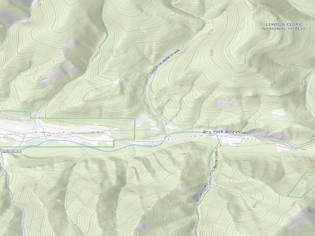 USGS topographic map of Dry Fork Rd 120-113