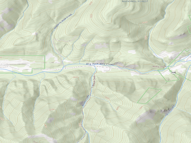 USGS topographic map of Dry Fork Rd 120-114