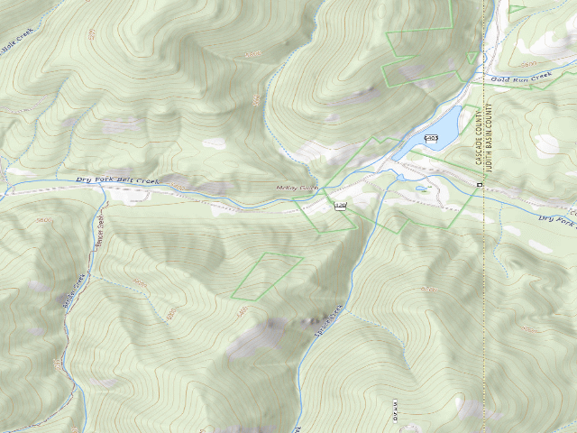 USGS topographic map of Dry Fork Rd 120-115