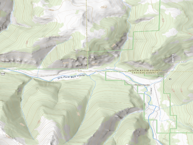 USGS topographic map of Dry Fork Rd120-100