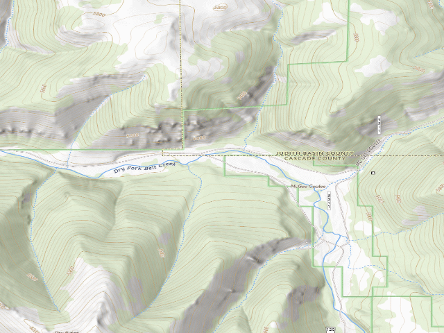 USGS topographic map of Dry Fork Rd120-101