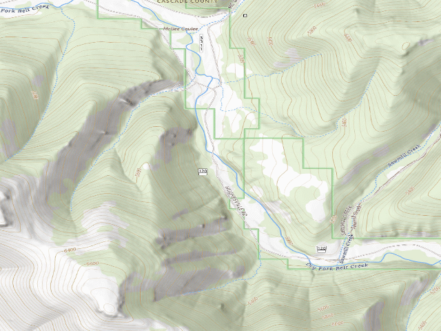 USGS topographic map of Dry Fork Rd120-102