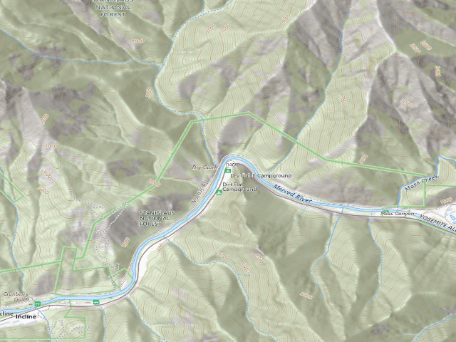 USGS topographic map of Dry Gulch Campground