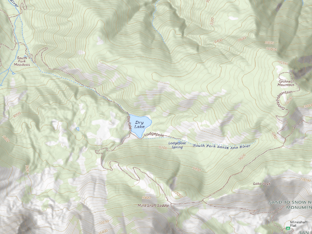 USGS topographic map of Dry Lake Lodgepole Camp