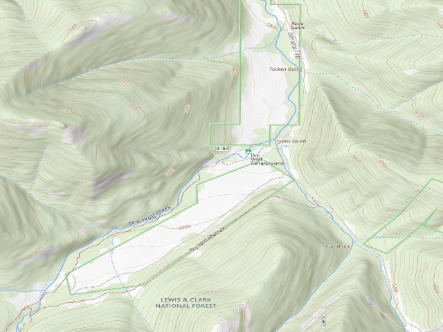 USGS topographic map of Dry Wolf Group Camp