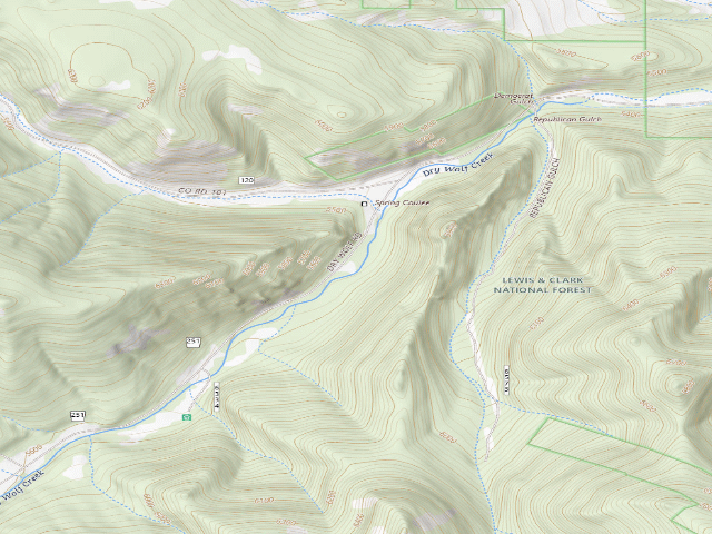USGS topographic map of Dry Wolf Rd 251-3