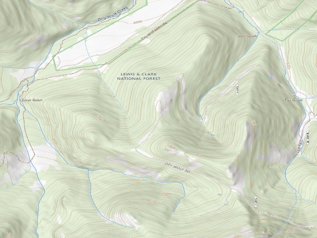 USGS topographic map of Dry Wolf Rd 251-5